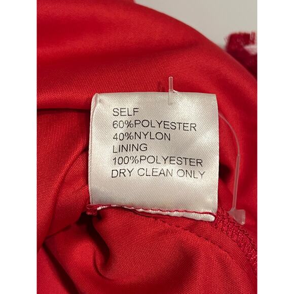 Tadashi Shoji Red Lace Cocktail Midi Dress Womens 4 Whimsigoth Romantic Floral - Picture 16 of 16